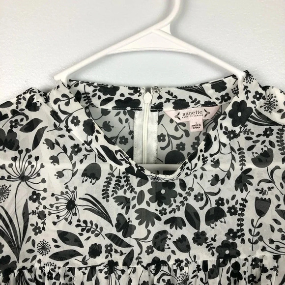 NWT Nanette Lepore Marshmallow Multi Bella Donna Top Size 1 - Picture 4 of 7
